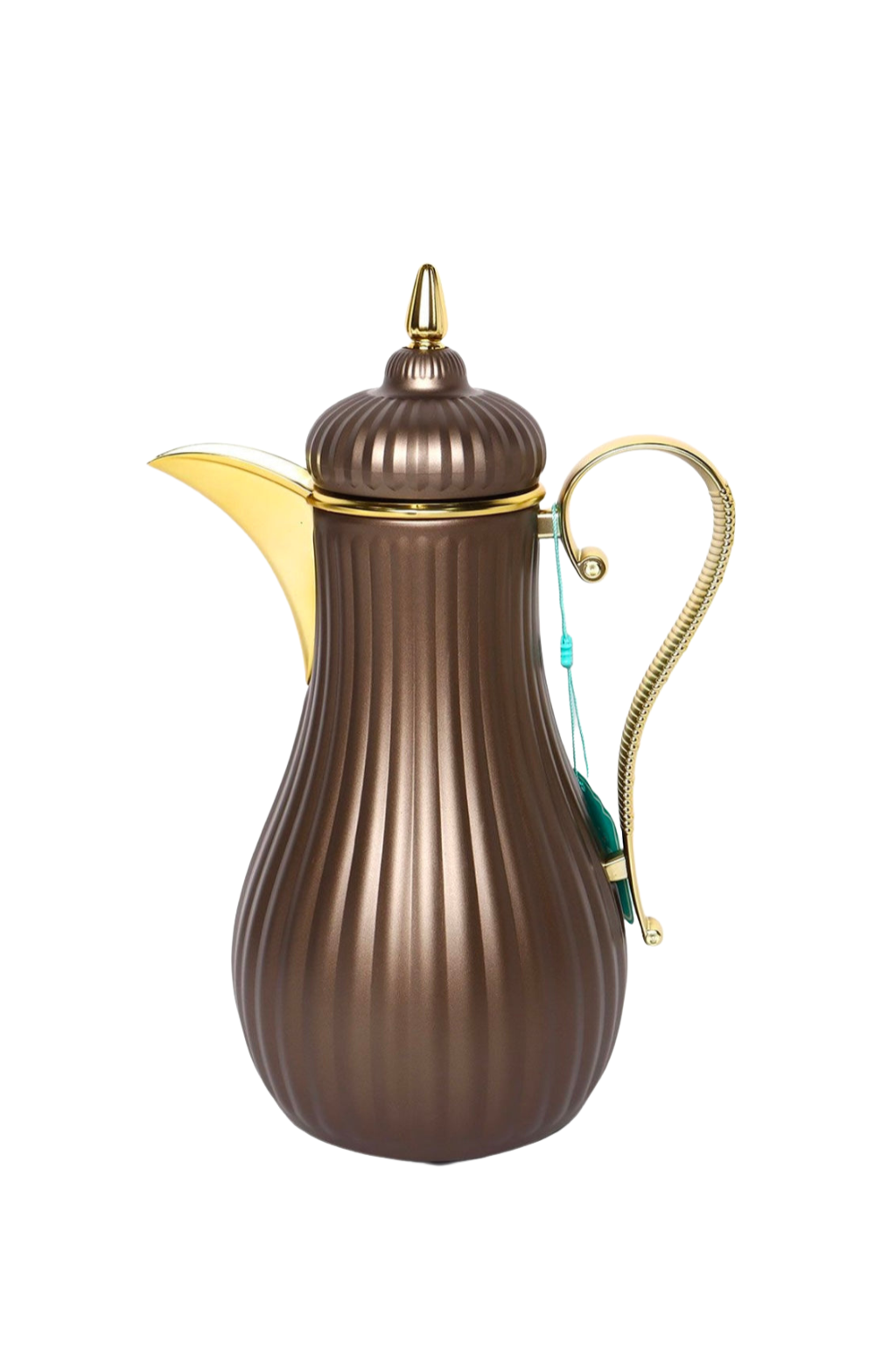 Thermo-Isolierkanne mit Goldakzenten – Braun