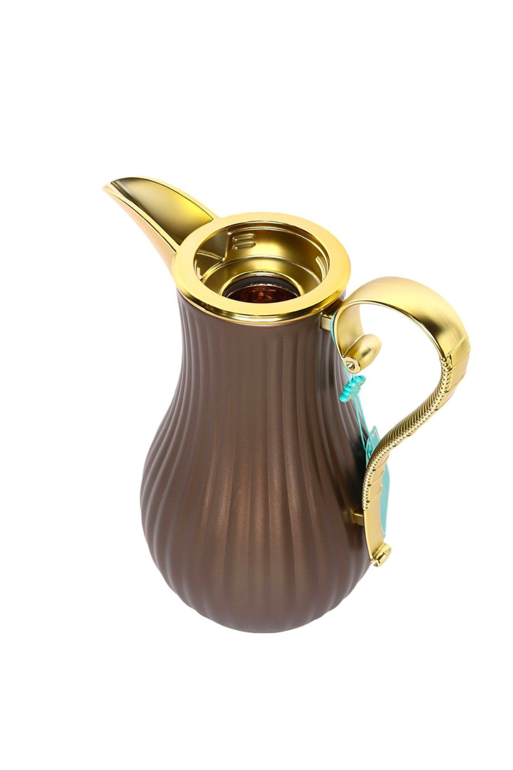 Thermo-Isolierkanne mit Goldakzenten – Braun
