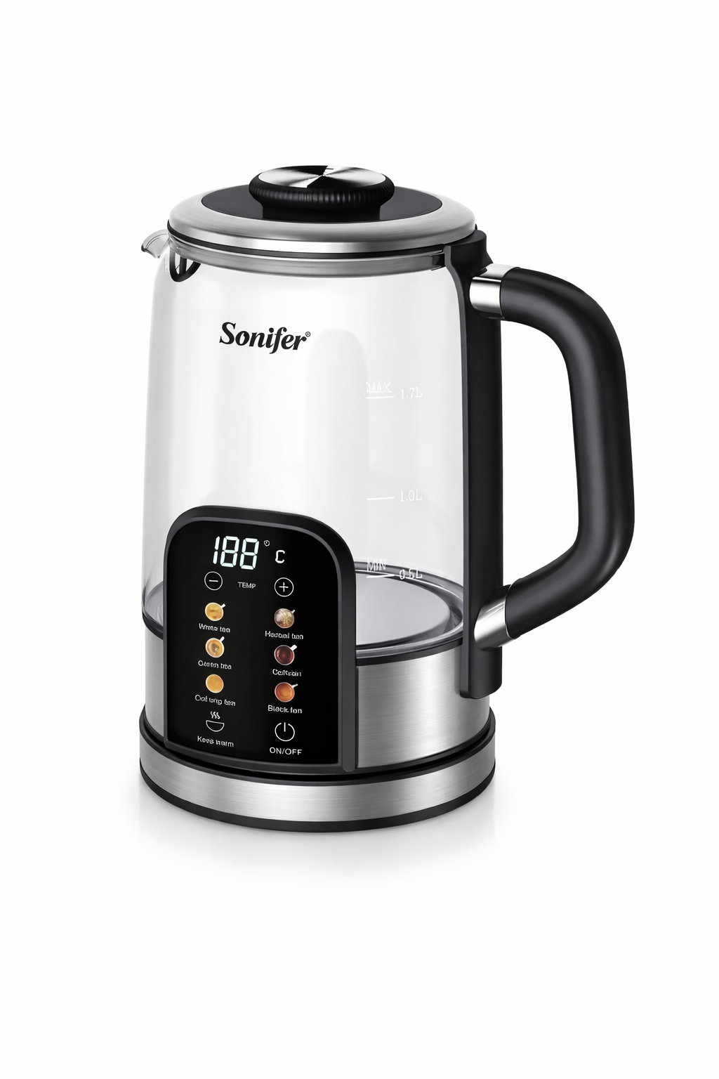 Sonifer Glas-Wasserkocher 1,7 L mit Digitaldisplay & Temperaturanzeige