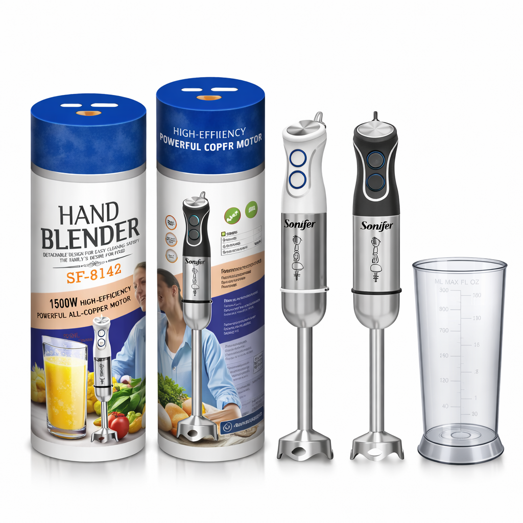 Sonifer Handblender 1500 W – Edelstahl Stabmixer mit Messbecher
